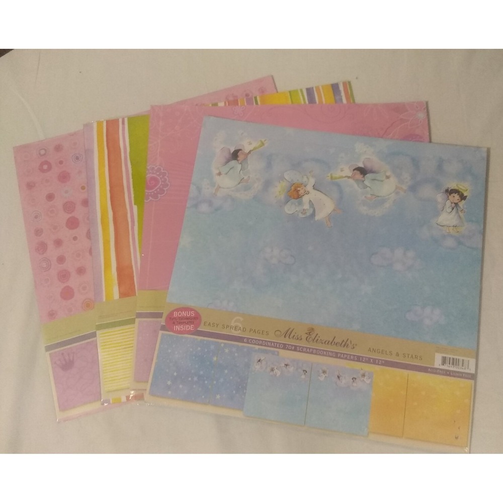 Miss‎ Elizabeth's Scrapbooking Easy Pages Lot Of 4 Pkg 12"x12" Assorted NEW READ